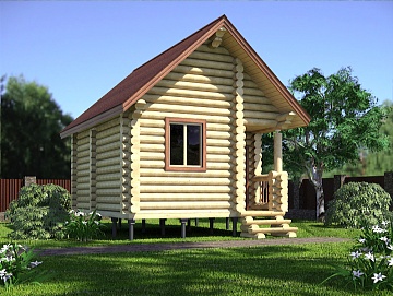 Баня из бревна 4.6×5.5 (ББ-3), 23 м²