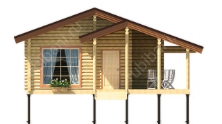 Баня из оцилиндрованного бревна 6×9 (ББ-49), 60 м²