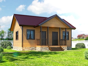 Баня из бруса 8×7 (Б-14), 60 м²