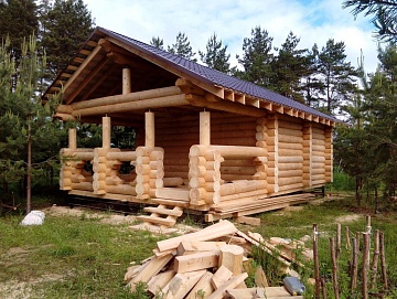 Баня 6×5 с террасой, 30 м²