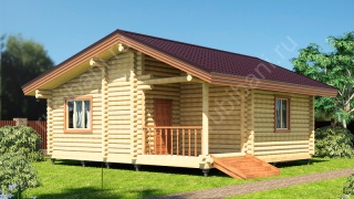 Баня из оцилиндрованного бревна 8.5×9 (ББ-40), 67 м²