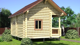 Баня из бревна 5.5×7 (ББ-54), 38.5 м²